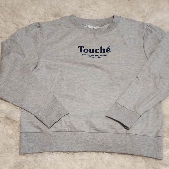 Mango MNG Touché Size Large (Runs Small) Gray Women’s Sweatshirt NWOT*** - Picture 2 of 7